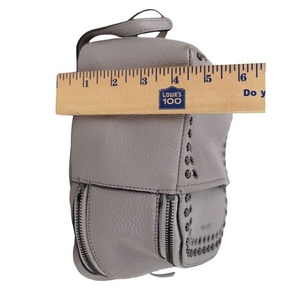 SMALL CALVIN KLEIN LIGHT GRAY GENUINE LEATHER SHOULDER BAG BACKPACK HANDBAG TOTE - Picture 13 of 13